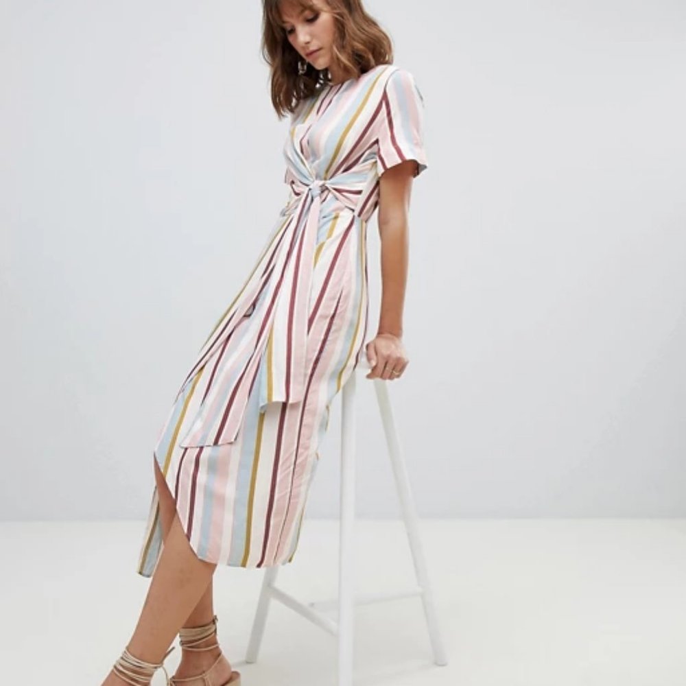 NWT Warehouse Knot Front Midi Dress